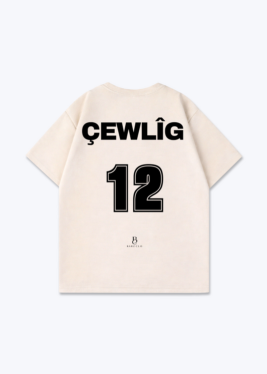 Cewlig 12 Oversized Shirt - Beige Back (Designed)