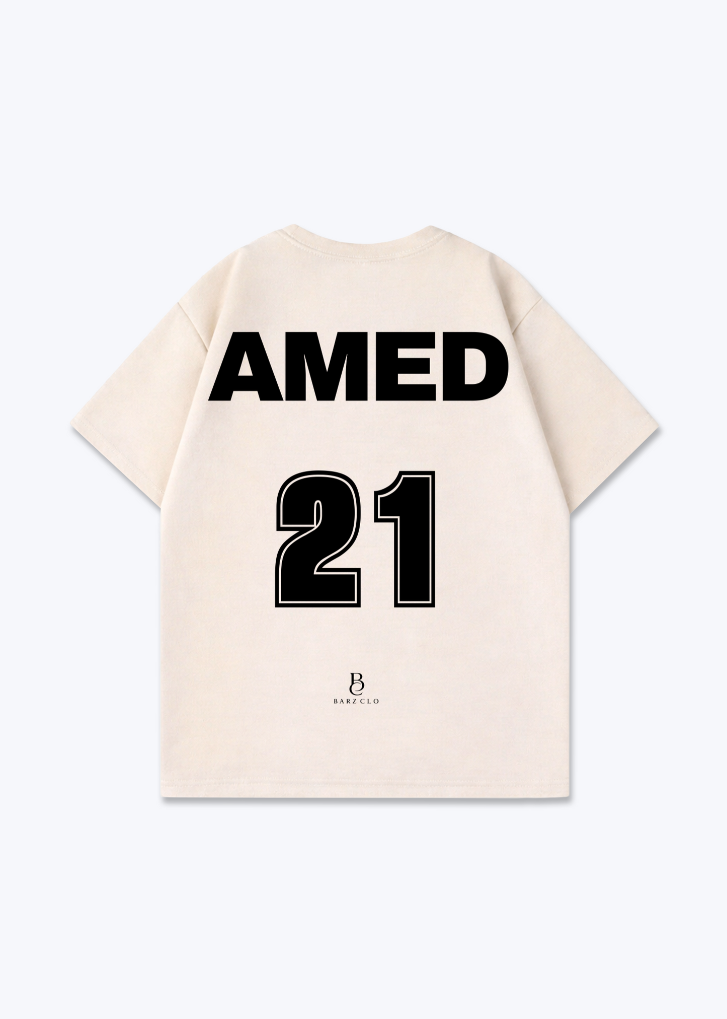 Amed 21 Oversized Shirt - Beige Back (Designed)