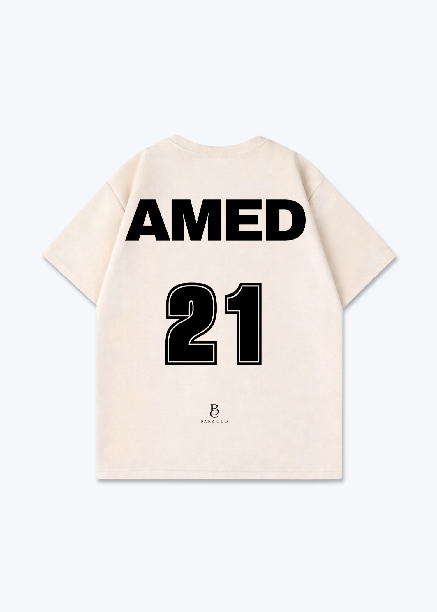Amed 21 Oversized Shirt - Beige Back (Designed)