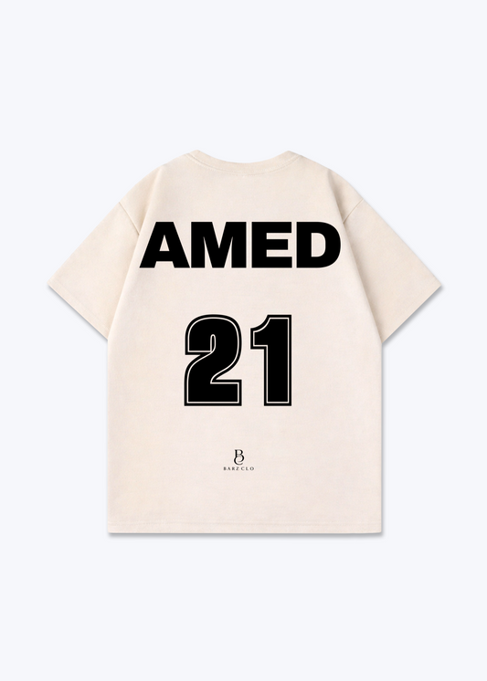 Amed 21 Oversized Shirt - Beige Back (Designed)