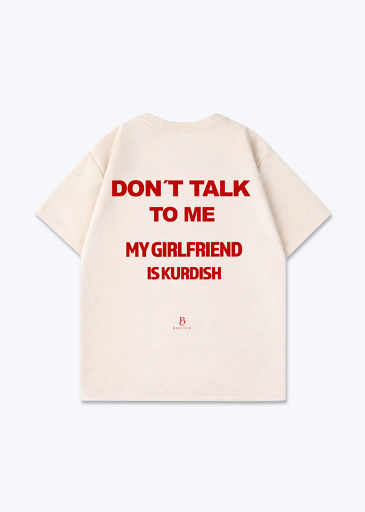 Dont talk to me Oversized Shirt - Beige Back (Designed)