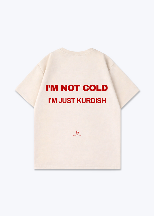Im not cold Oversized Shirt - Beige Back (Designed)