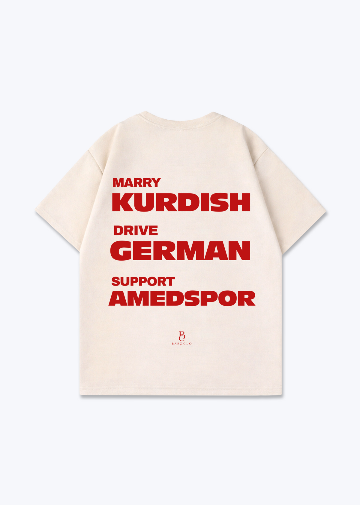 Marry Drive Support Amedspor Oversized Shirt - Beige Back (Designed)