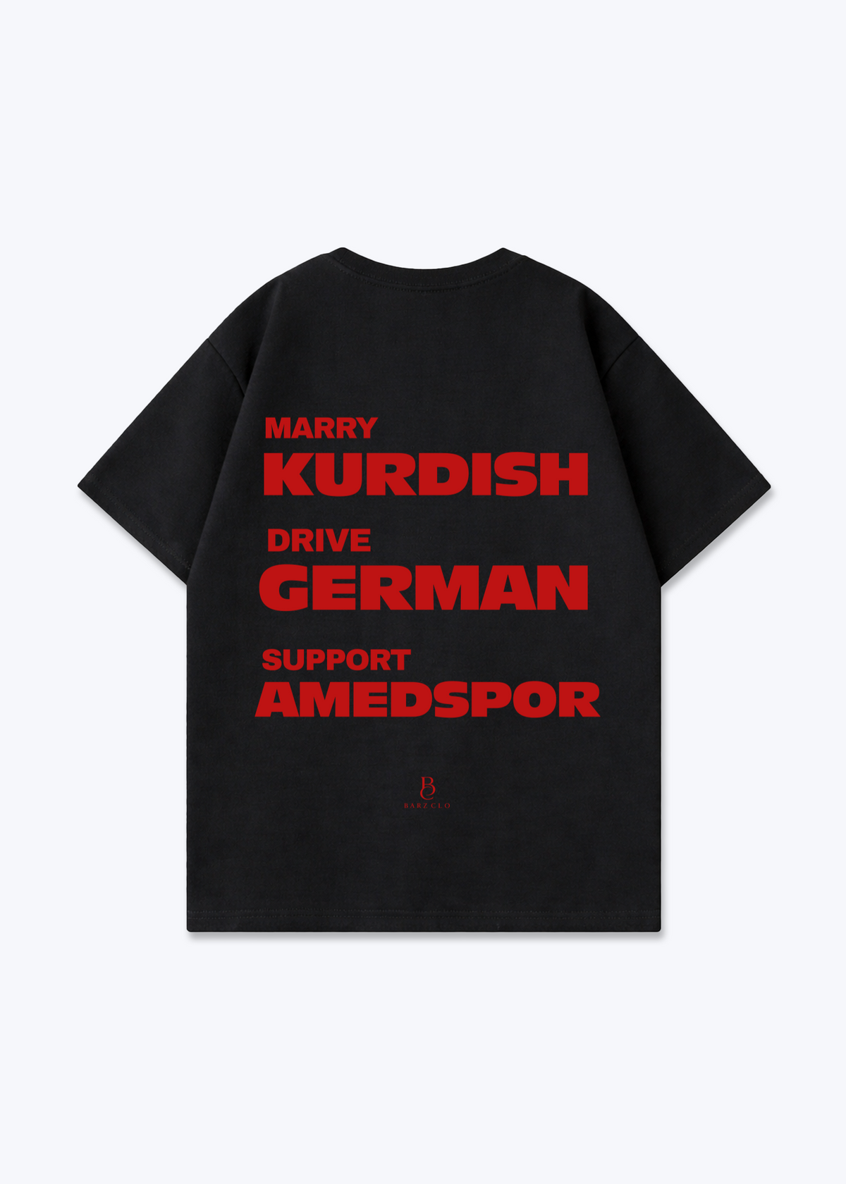 Marry Drive Support Amedspor Oversized Shirt - Black Back (Designed)