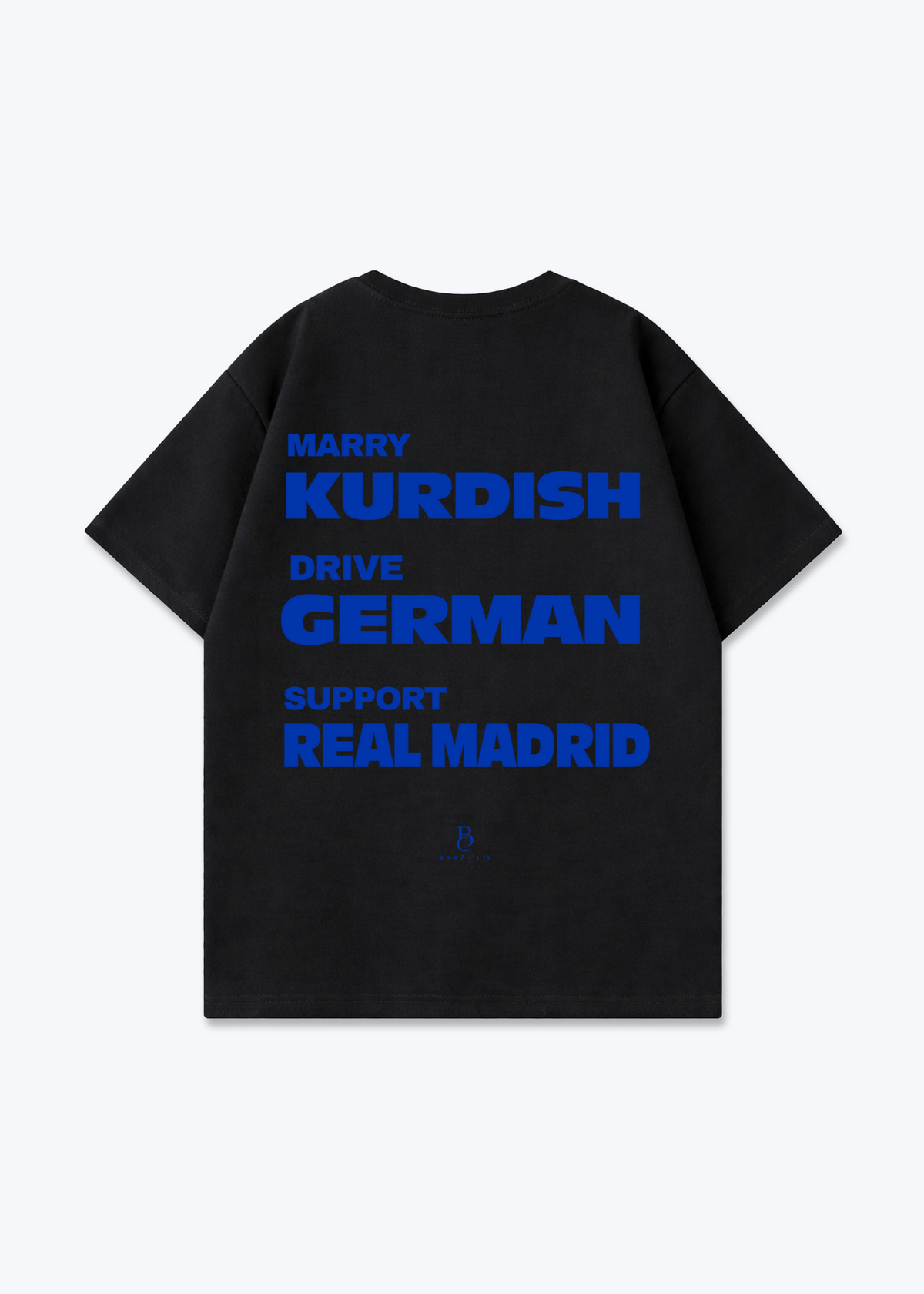 Marry Drive Support Real Madrid Oversized Shirt - Black Back (Designed)