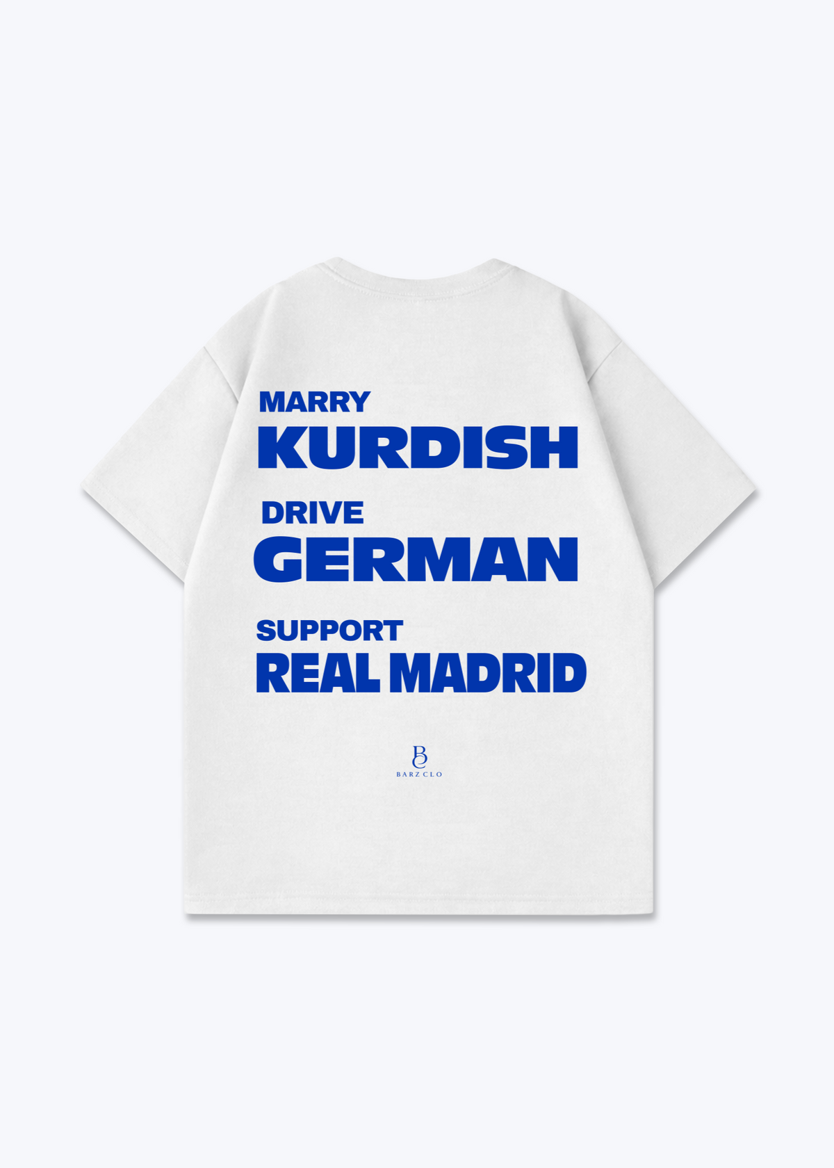 Marry Drive Support Real Madrid Oversized Shirt - White Back (Designed)