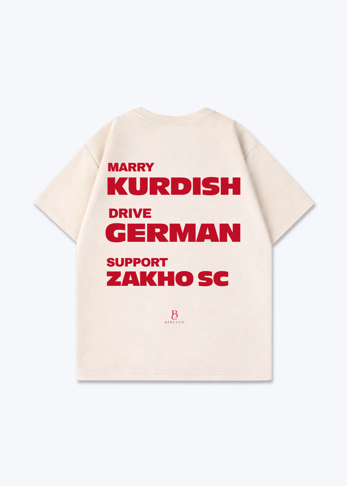 Marry Drive Support Zakho SC Oversized Shirt - Beige Back (Designed)