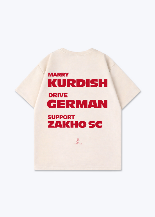 Marry Drive Support Zakho SC Oversized Shirt - Beige Back (Designed)