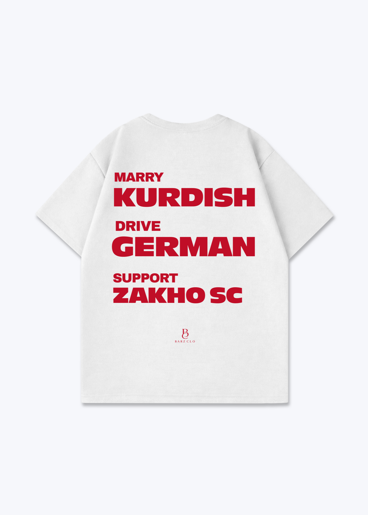 Marry Drive Support Zakho SC Oversized Shirt - White Back (Designed)