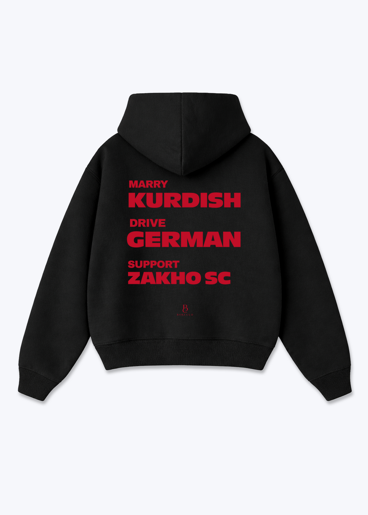 Marry Drive Support Zakho sc Oversized Hoodie - Black Back (Designed)