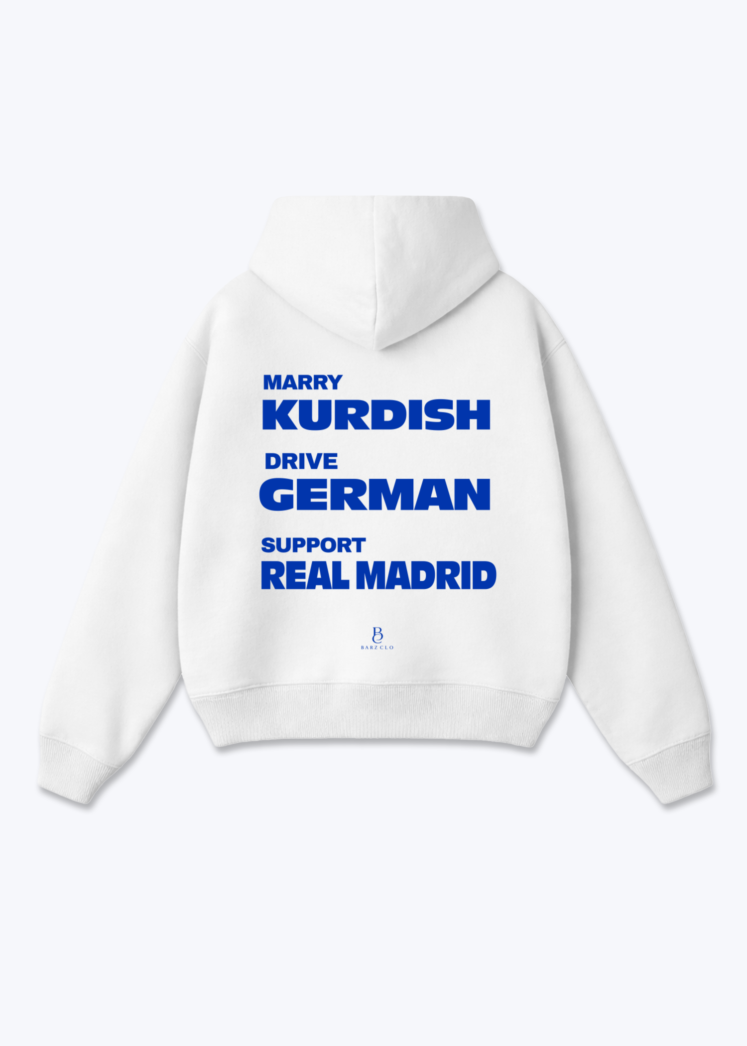 Marry Drive Support Real Madrid Oversized Hoodie - White Back (Designed)