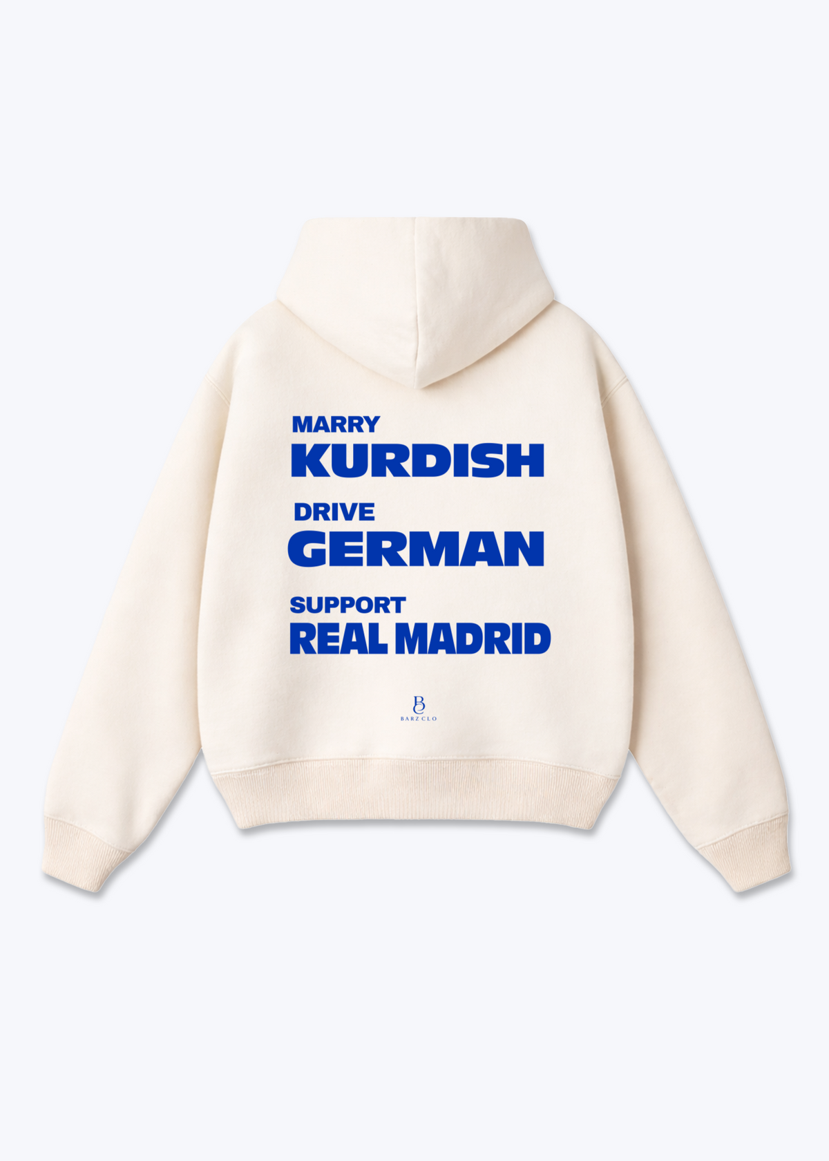 Marry Drive Support Real Madrid Oversized Hoodie - Beige Back (Designed)