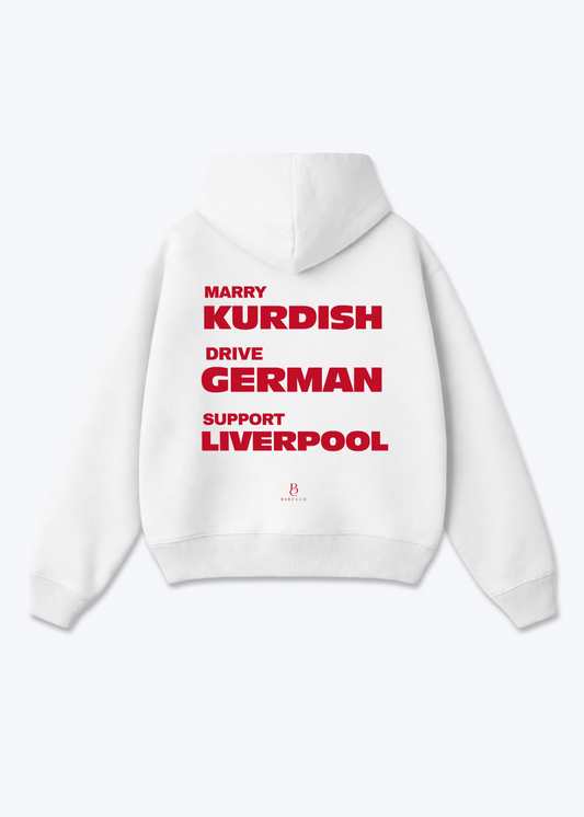 Marry Drive Support Liverpool Oversized Hoodie - White Back (Designed)