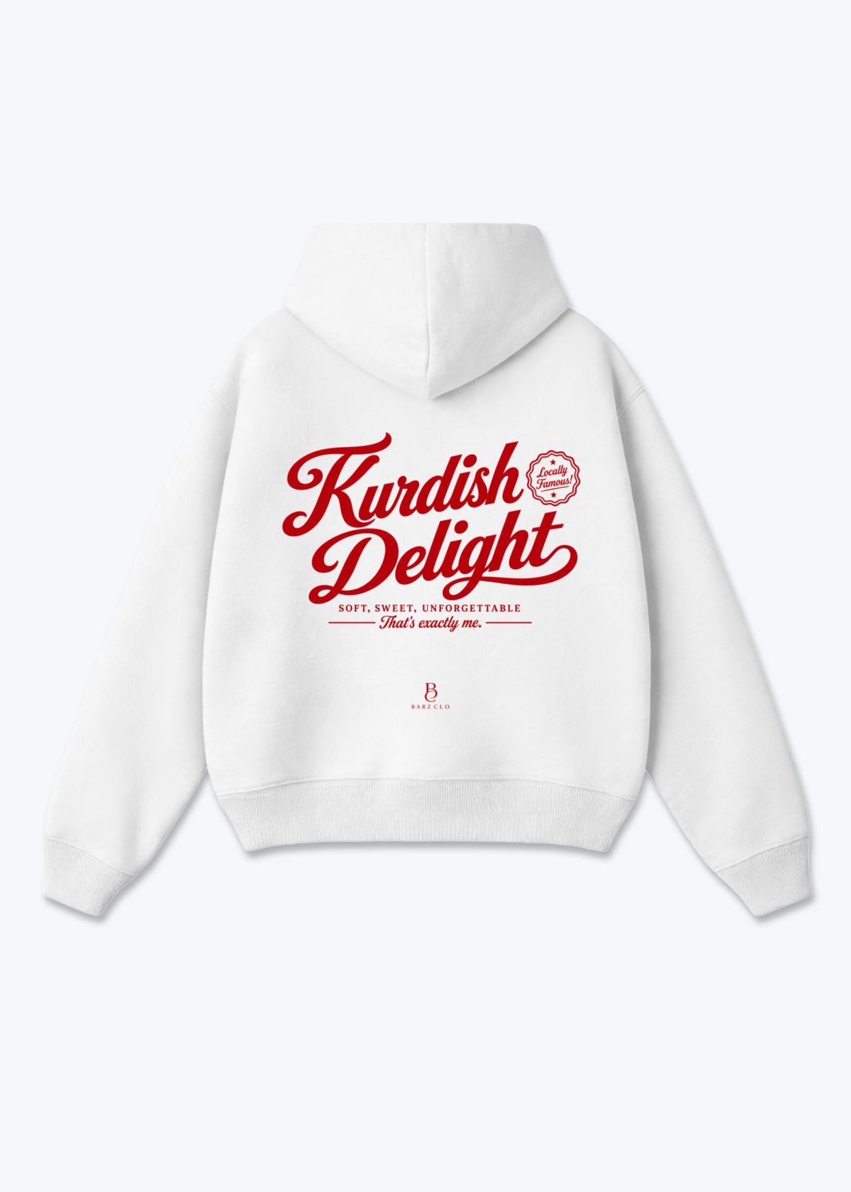 Kurdish delight Oversized Hoodie - White Back (Designed)