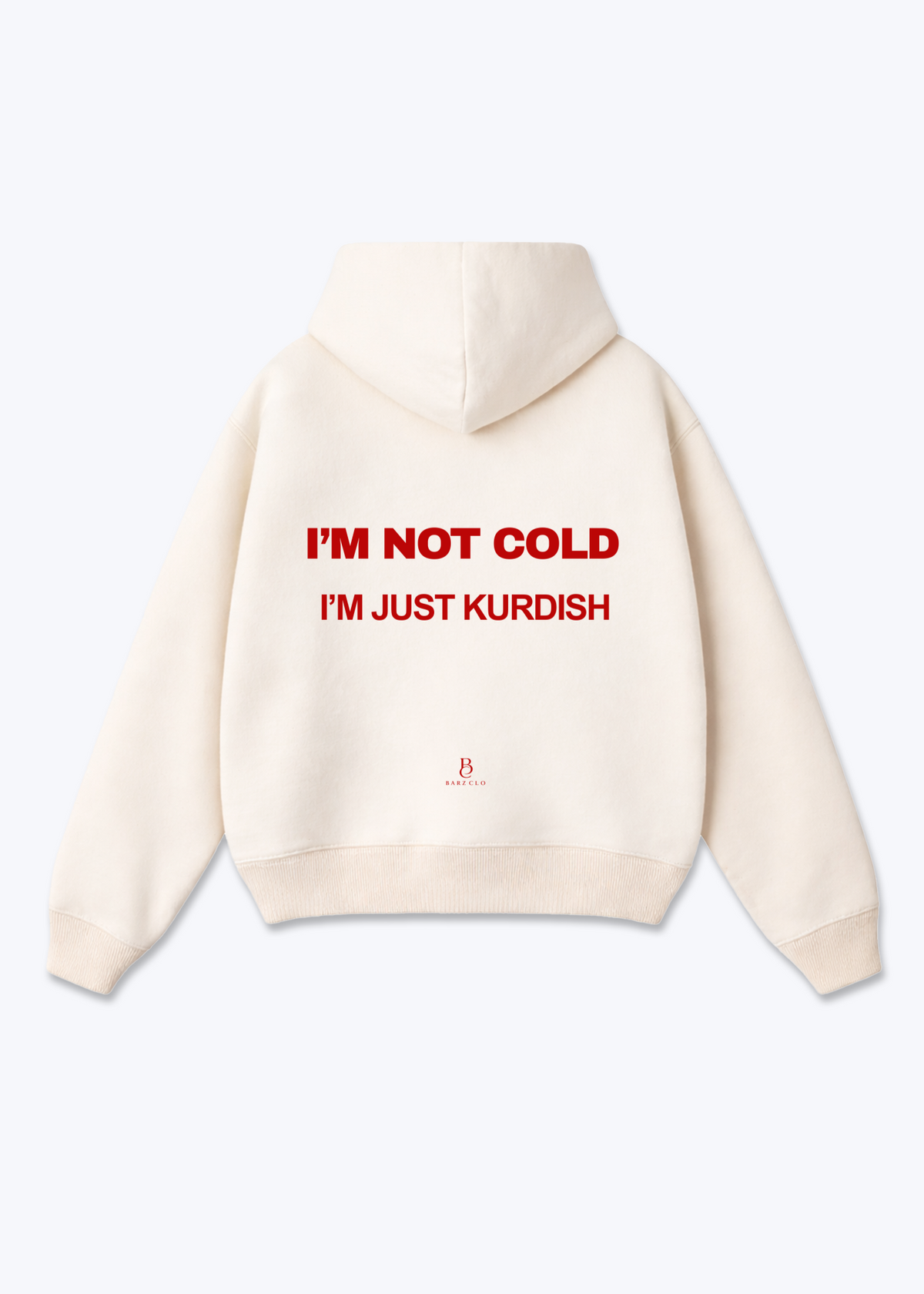 Im not cold Oversized Hoodie - Beige Back (Designed)