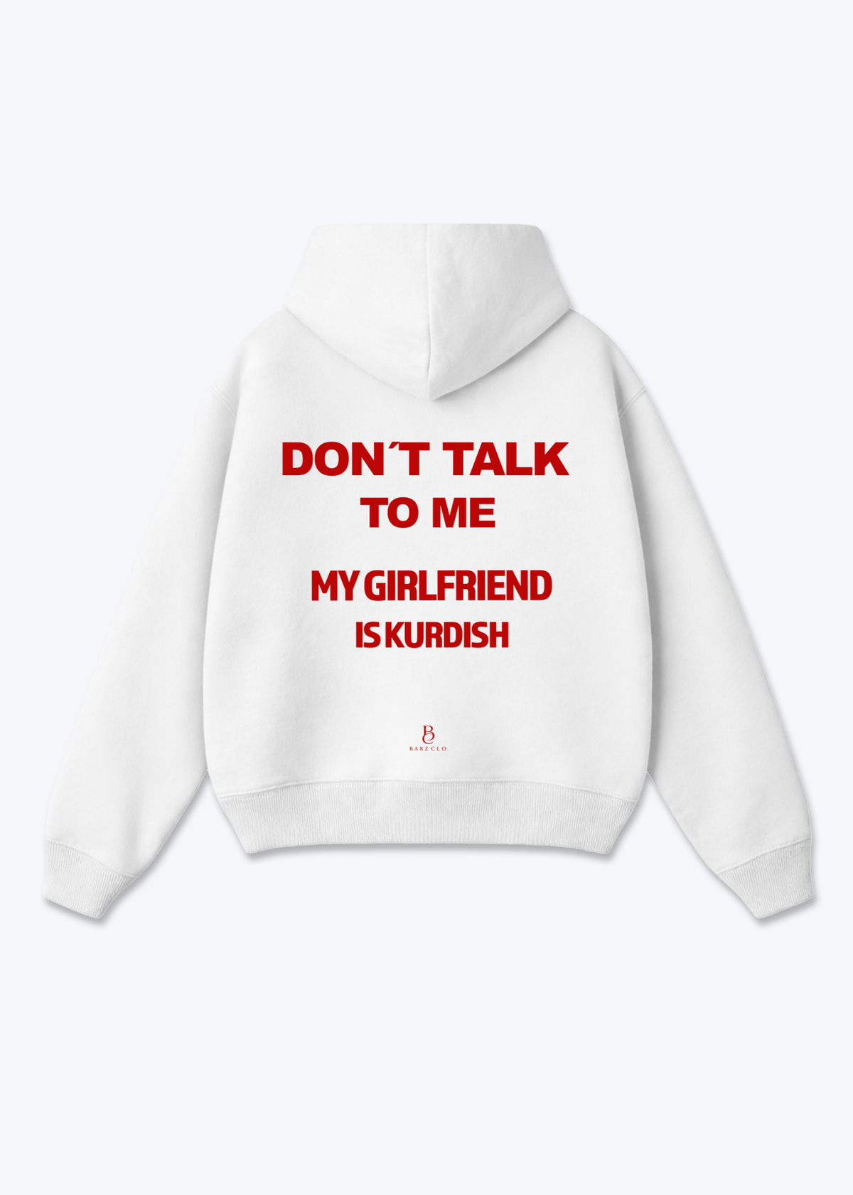 Dont talk to me Oversized Hoodie - White Back (Designed)