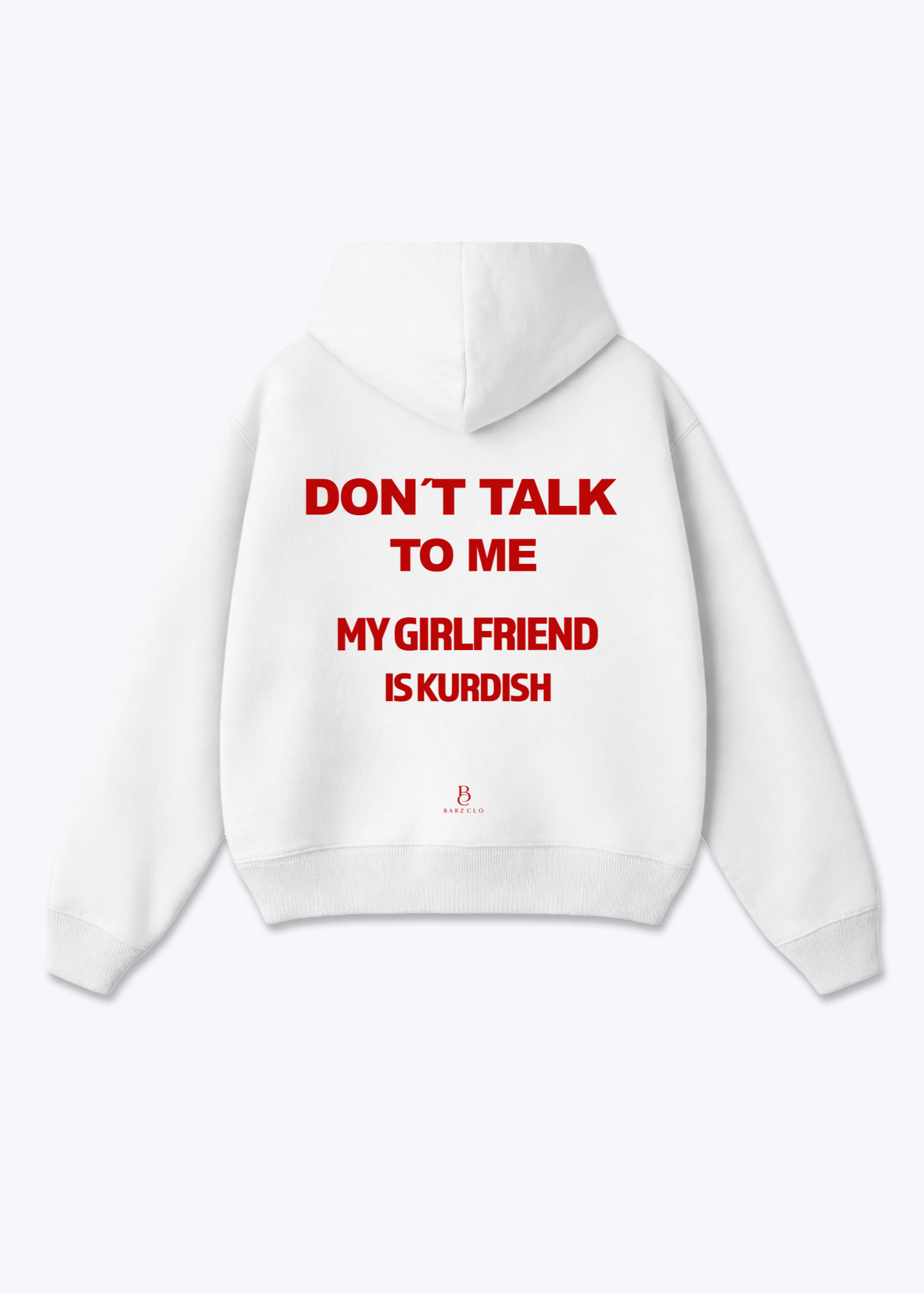 Dont talk to me Oversized Hoodie - White Back (Designed)