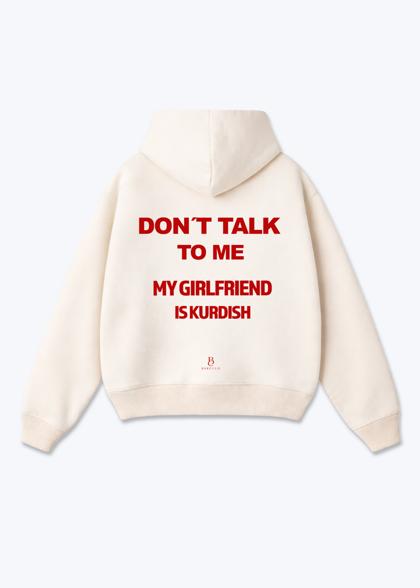 Dont talk to me Oversized Hoodie - Beige Back (Designed)