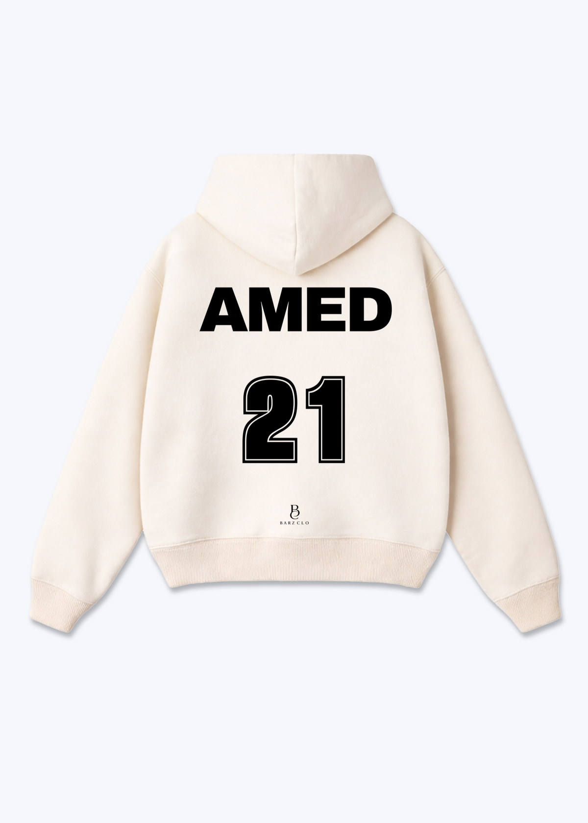 Amed 21 Oversized Hoodie - Beige Back (Designed)