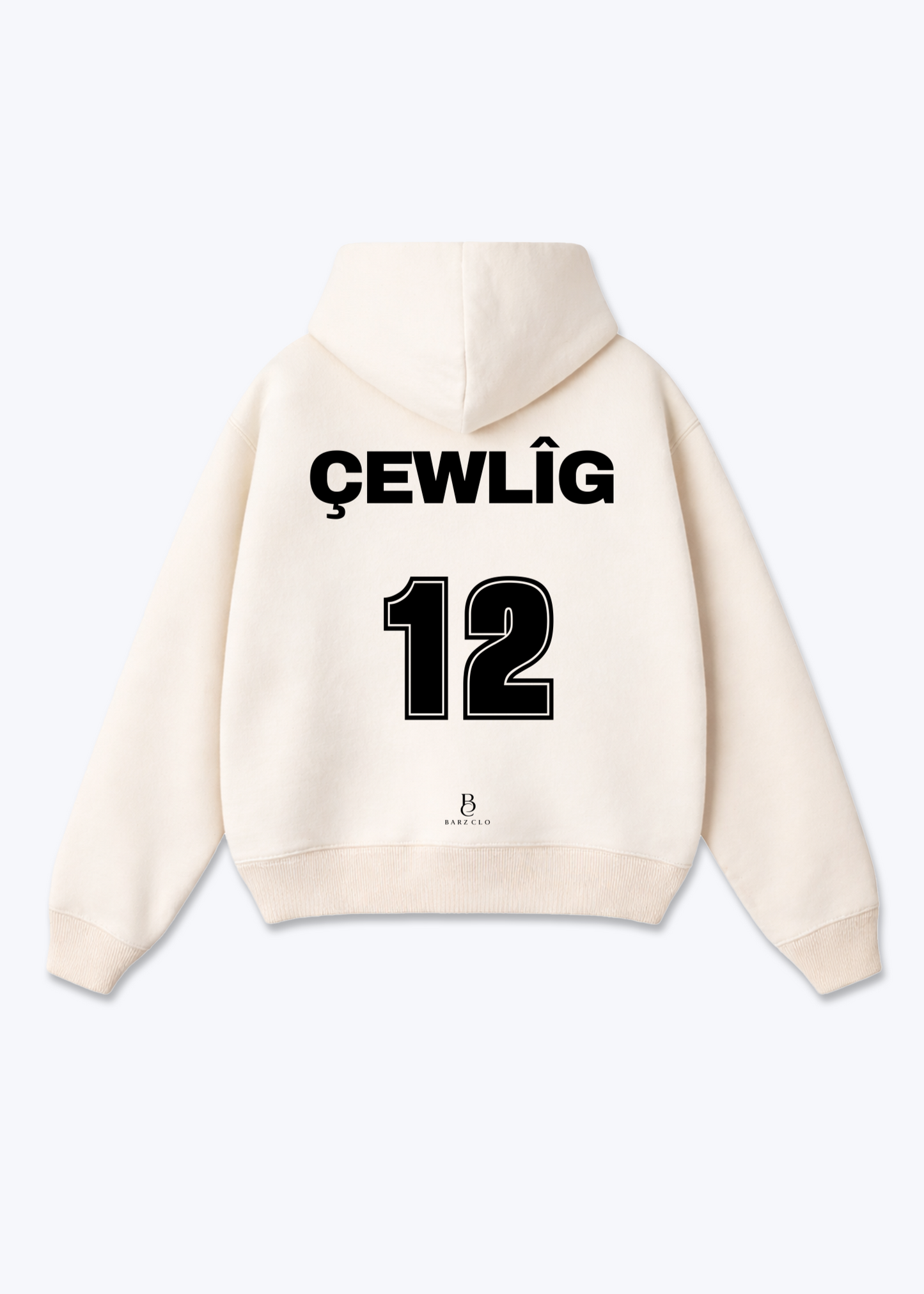Cewlig 12 Oversized Hoodie - Beige Back (Designed)