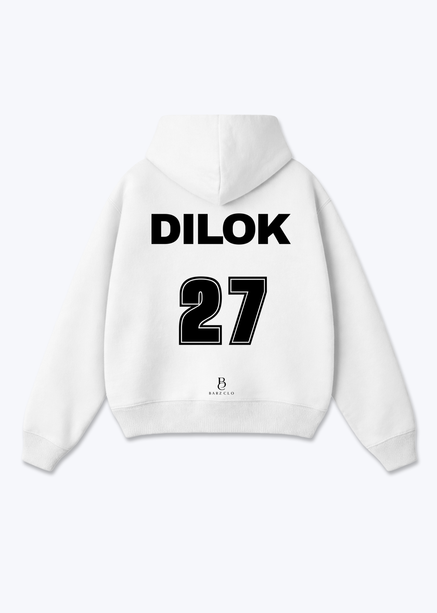 Dilok 27 Oversized Hoodie - White Back (Designed)