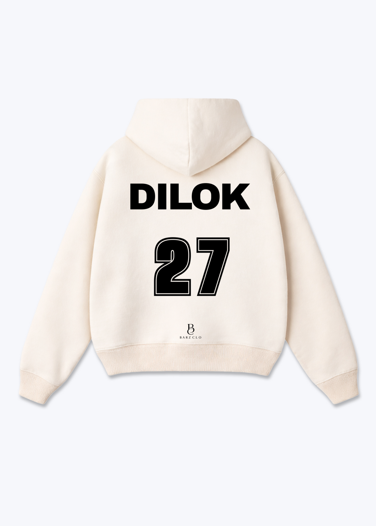 Dilok 27 Oversized Hoodie - Beige Back (Designed)