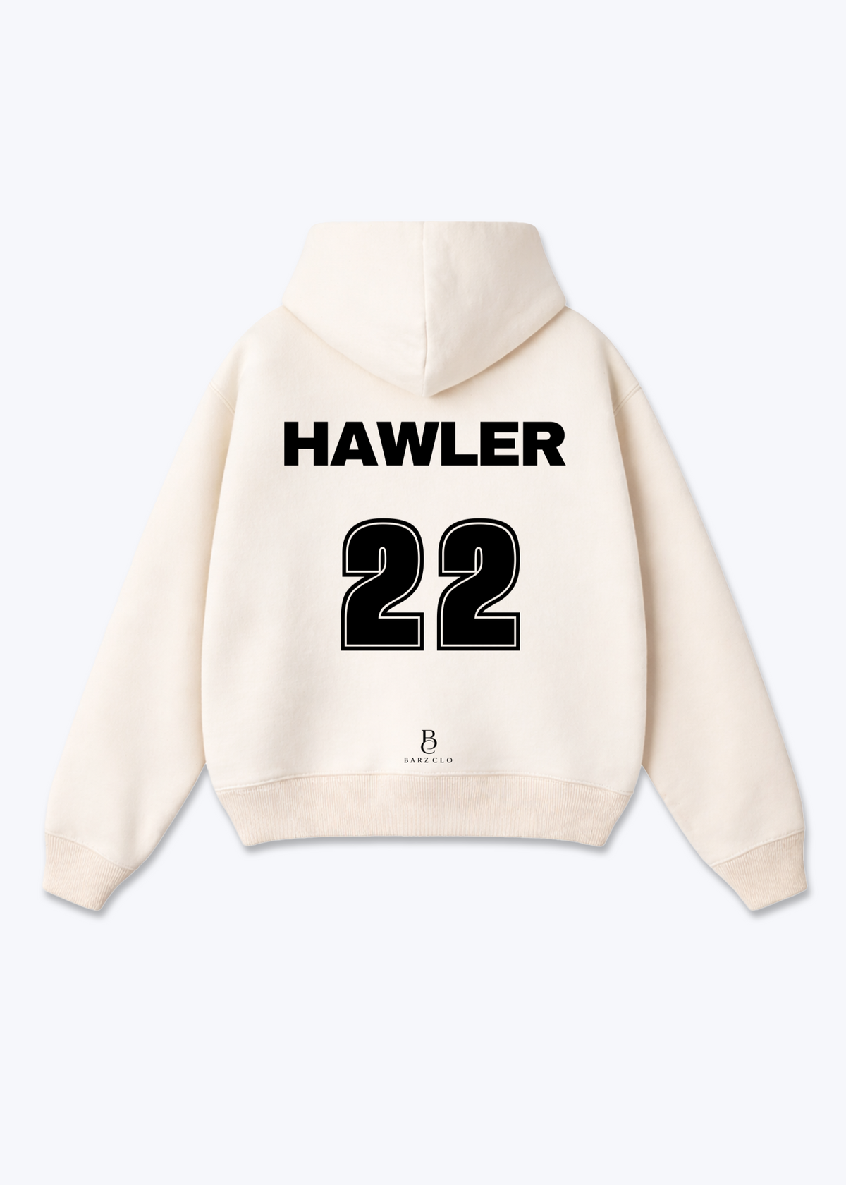 Hawler 22 Oversized Hoodie - Beige Back (Designed)