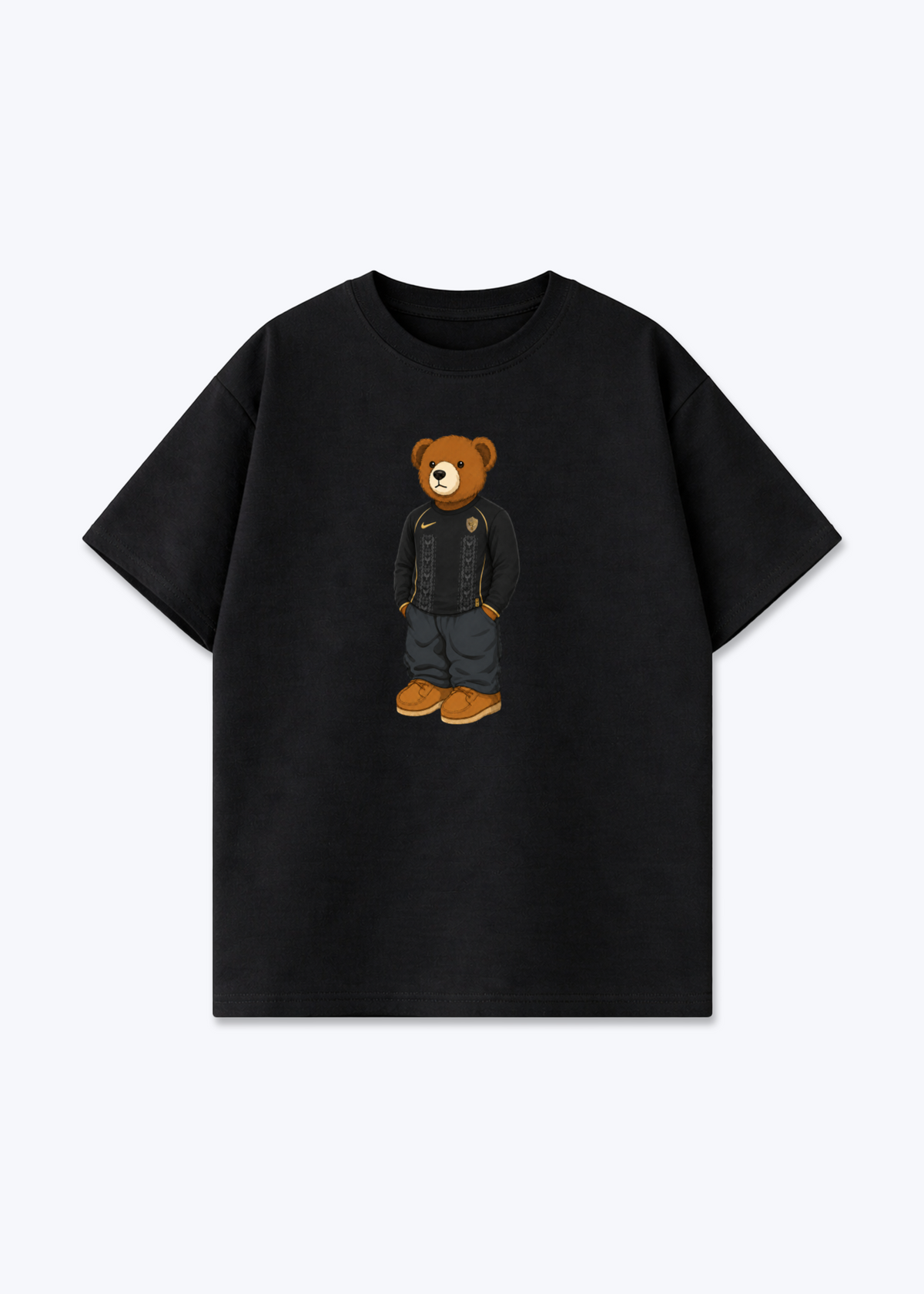 Amed Third Bär Oversized Shirt - Black Front (Designed)