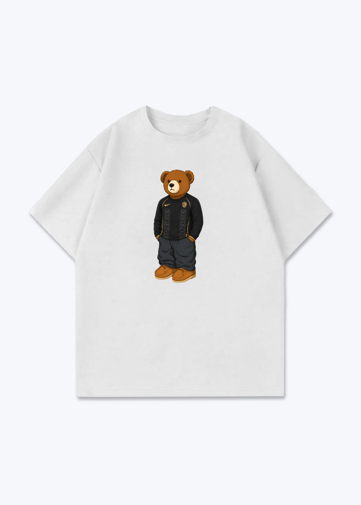 Amed Third Bär Oversized Shirt - White Front (Designed)