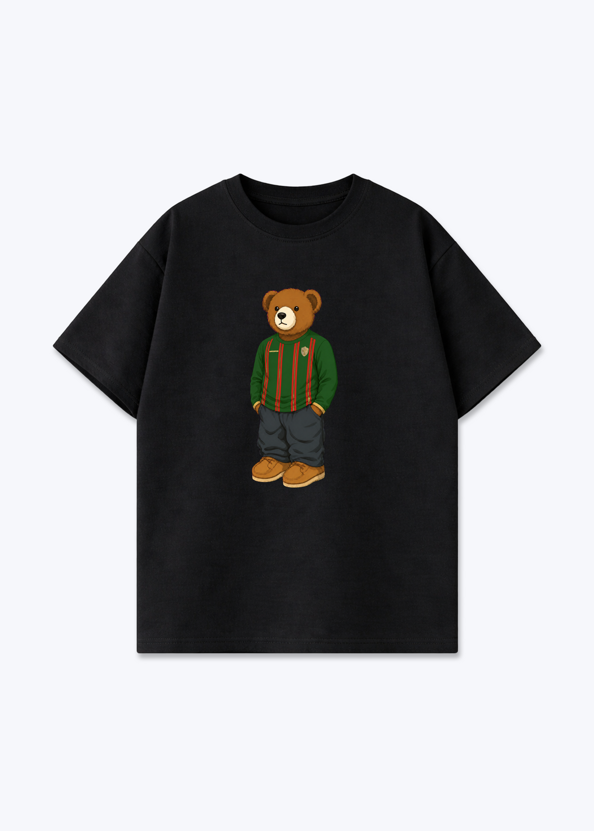 Amed Heim Bär Oversized Shirt - Black Front (Designed)