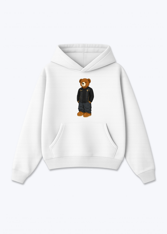 Amed Third Bär Oversized Hoodie - White Front (Designed)