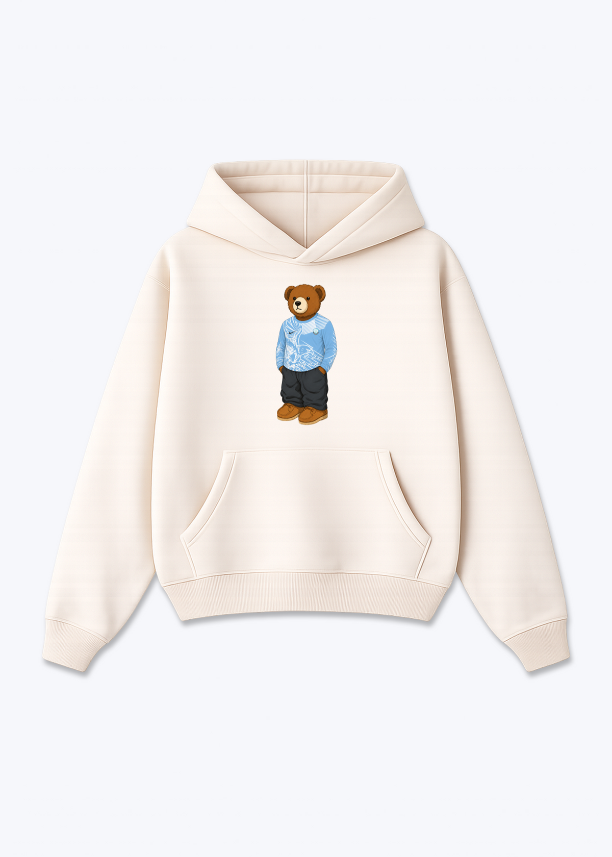 Dersim Bär Oversized Hoodie - Beige Front (Designed)