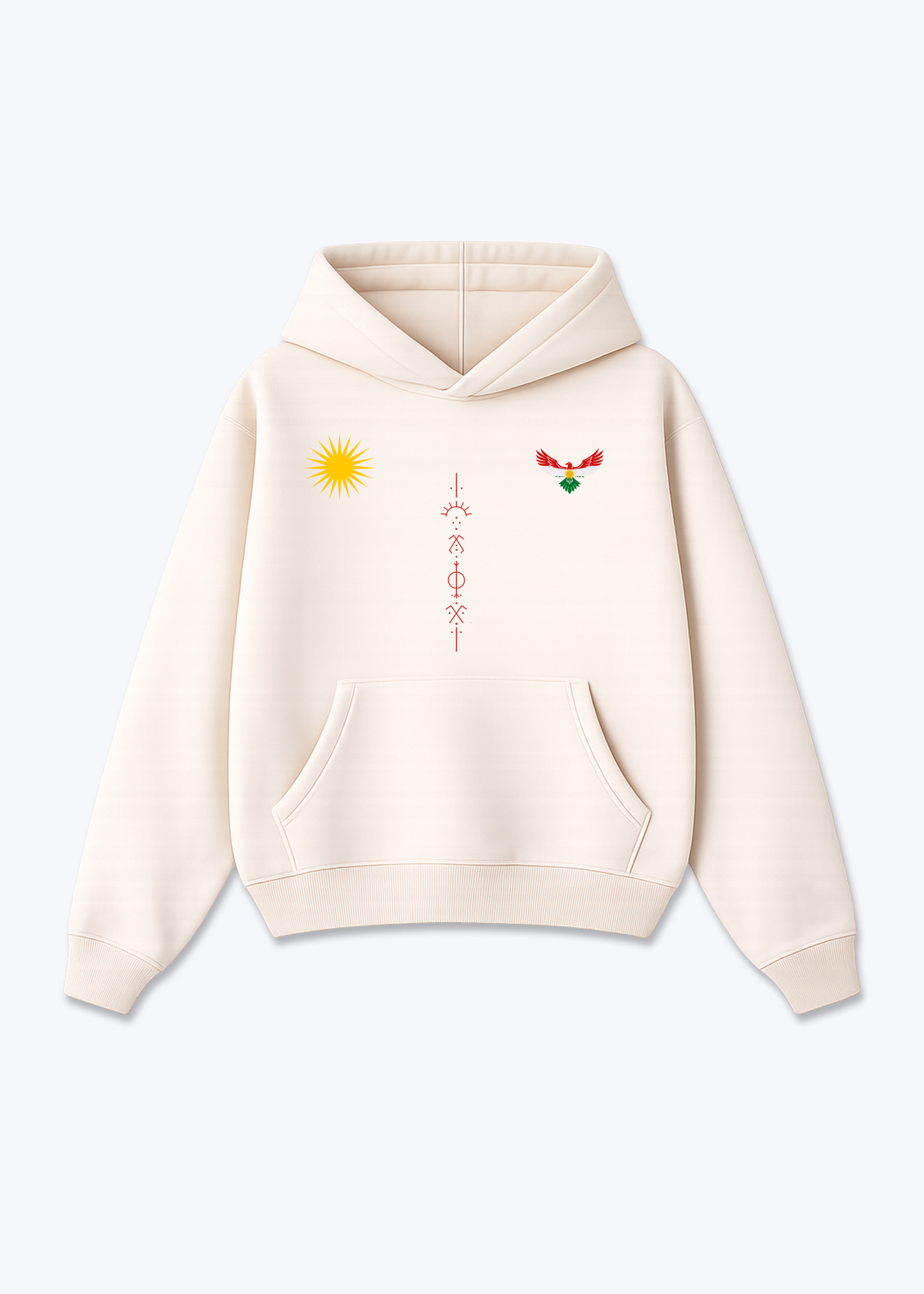 Deq Trikot Oversized Hoodie - Beige Front (Designed)