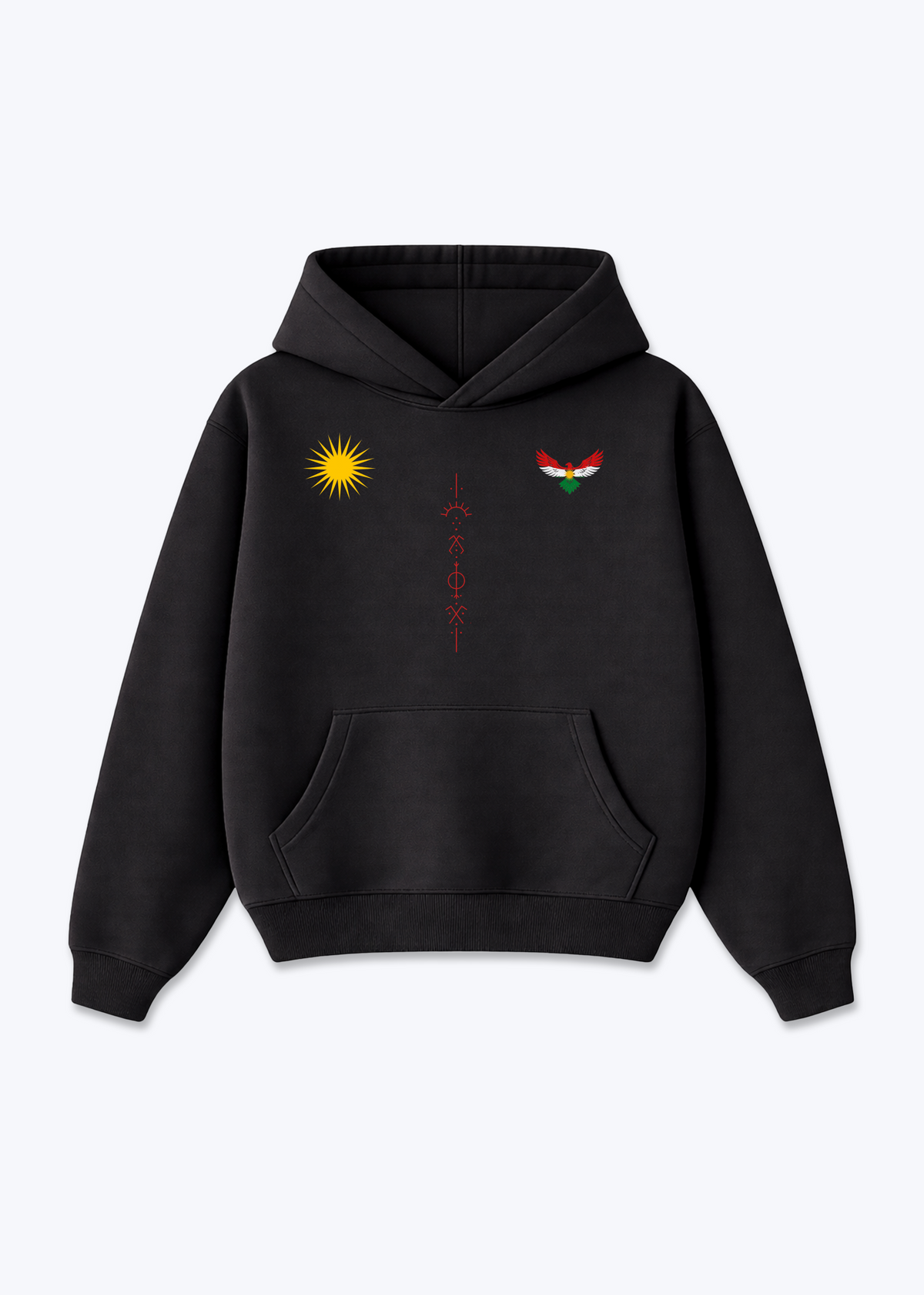 Deq Trikot Oversized Hoodie - Black Front (Designed)