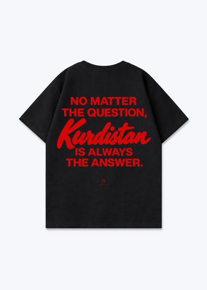 Kurdistan is always the answer Oversized Shirt - Black Back (Designed)