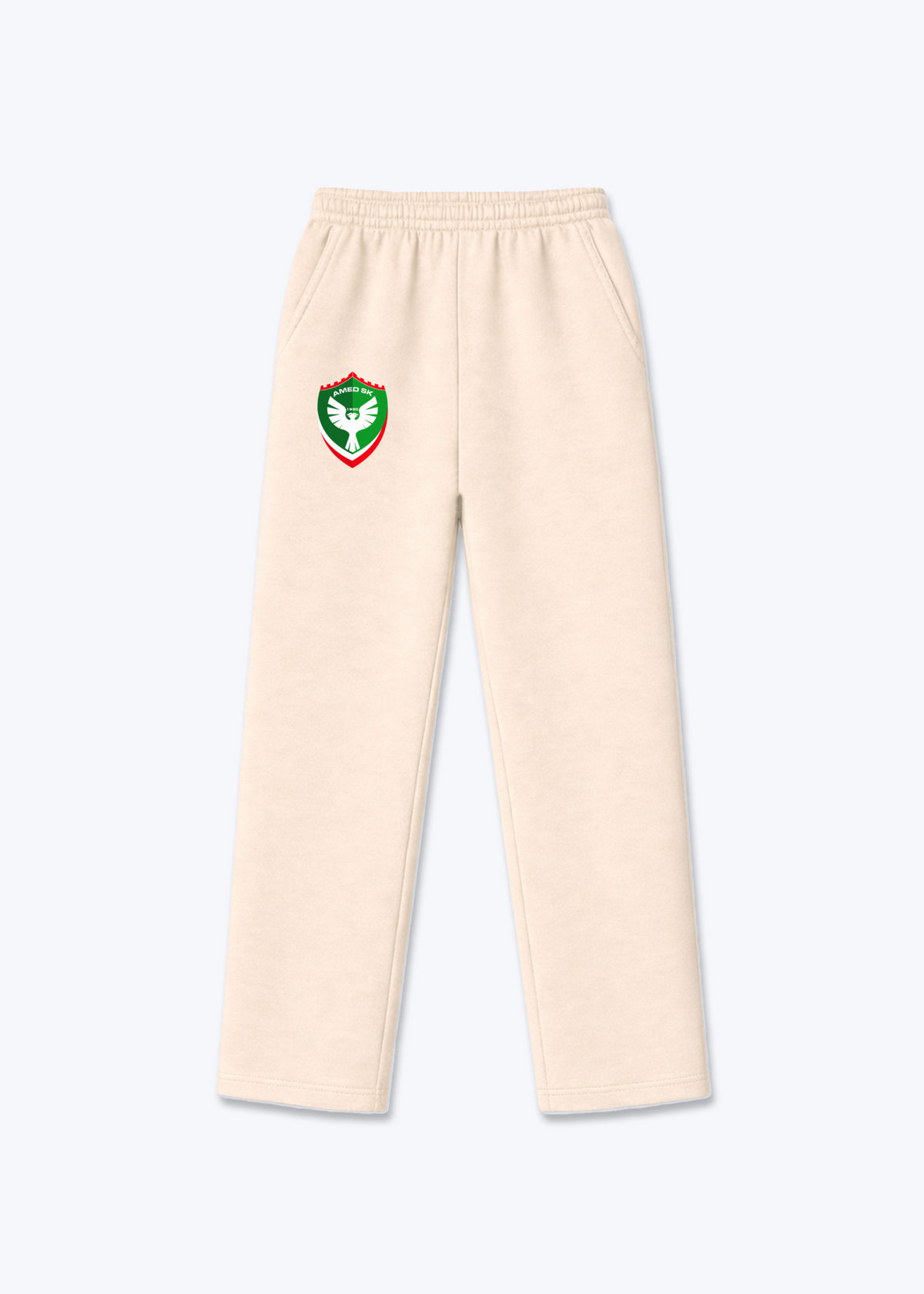 Amed SK Trackpants(open leg jogger) - Beige Front (Designed)