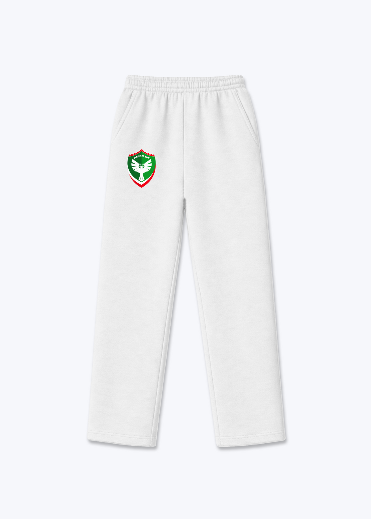 Amed SK Trackpants(open leg jogger) - White Front (Designed)
