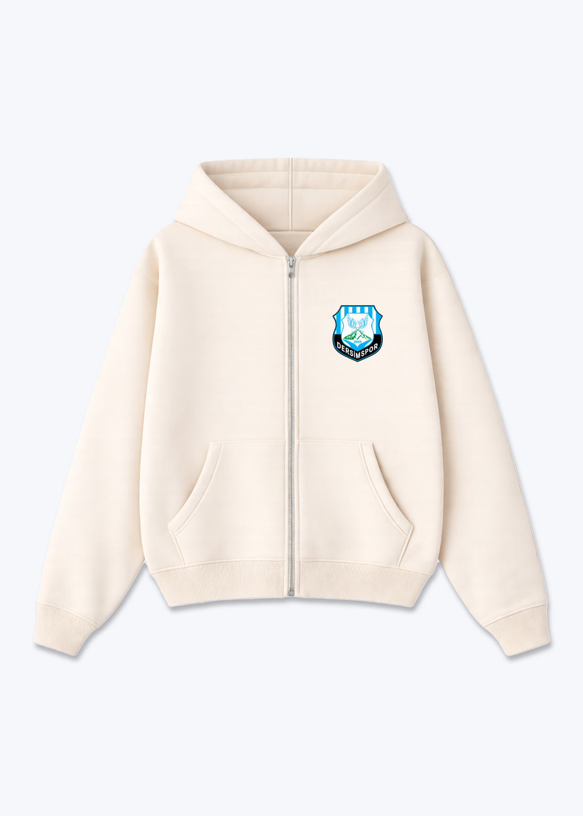 Dersimspor Zip Hoodie - Beige Front (Designed)