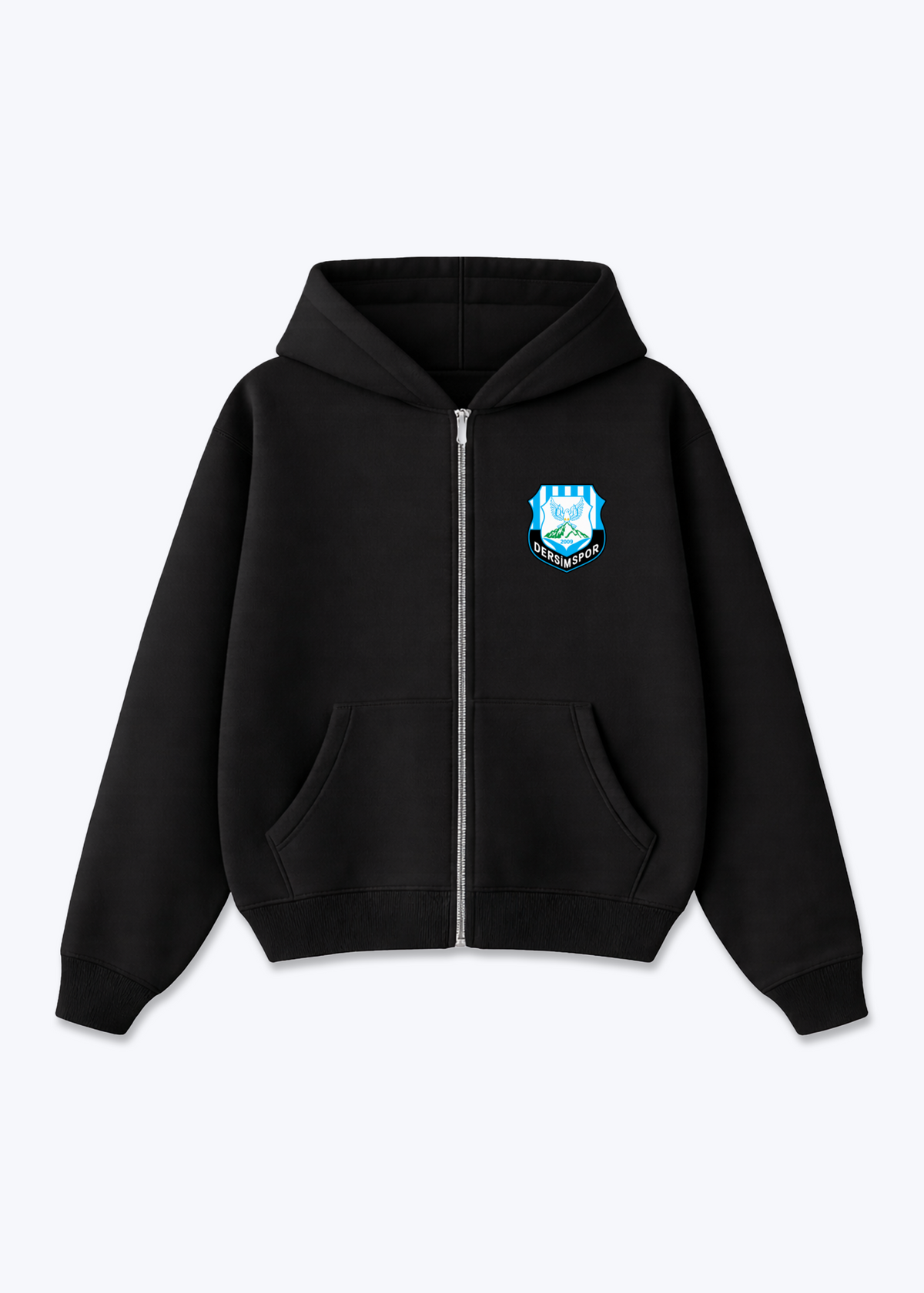 Dersimspor Zip Hoodie - Black Front (Designed)