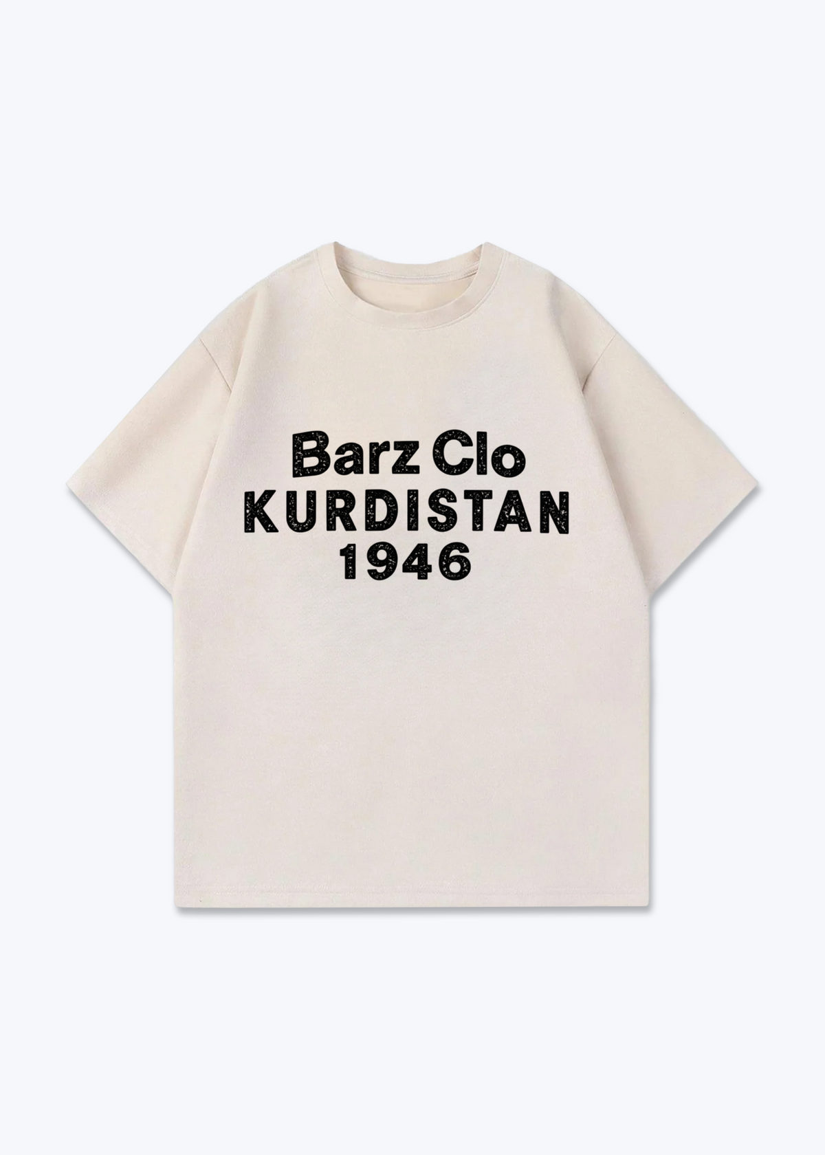 Barz Clo Kurdistan Oversized Shirt - Beige Front (Designed)