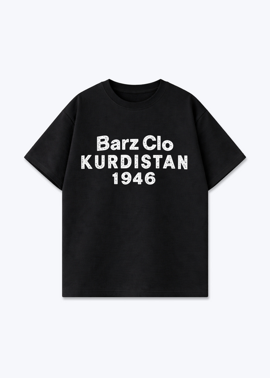 Barz Clo Kurdistan Oversized Shirt - Black Front (Designed)