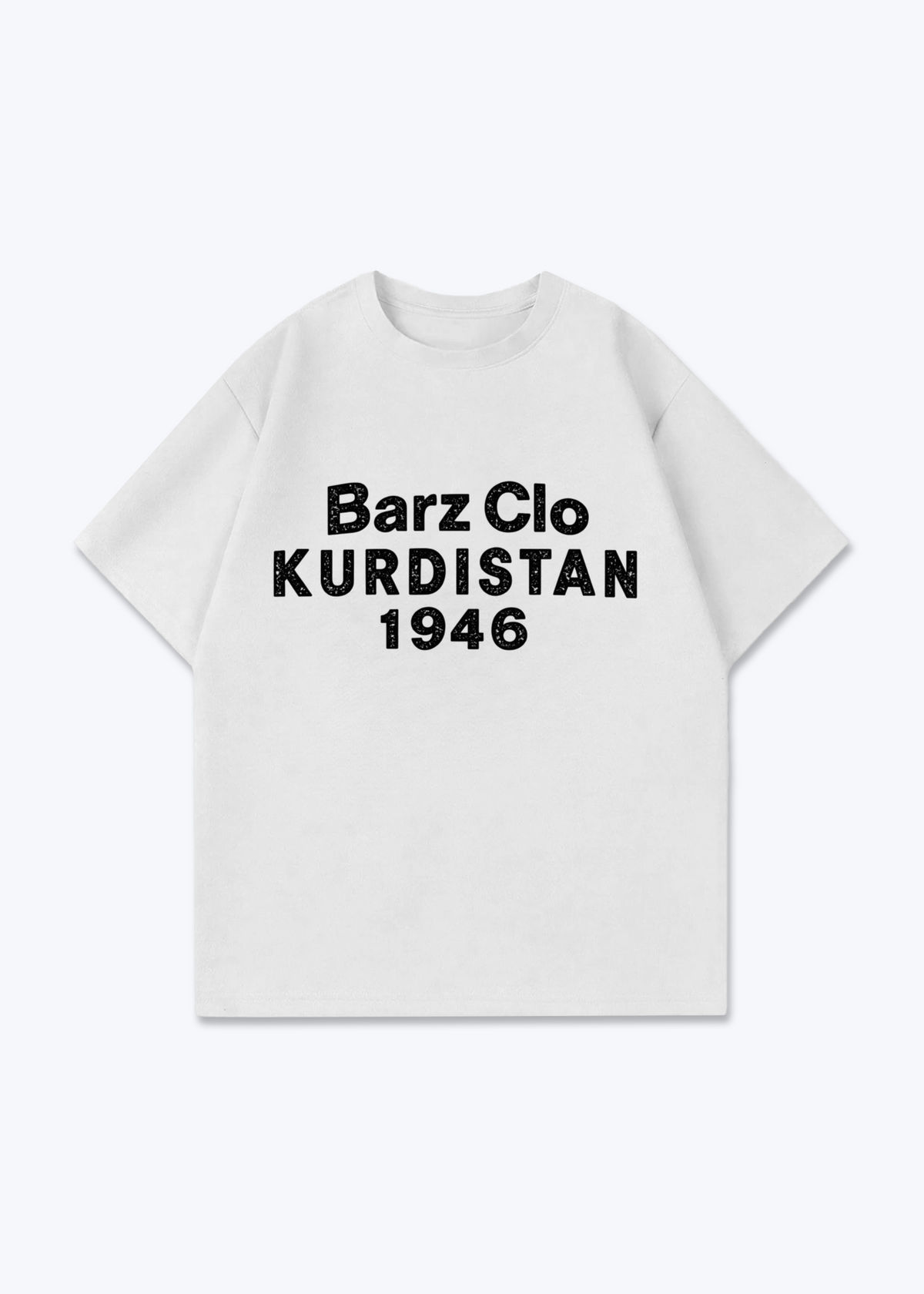 Barz Clo Kurdistan Oversized Shirt - White Front (Designed)