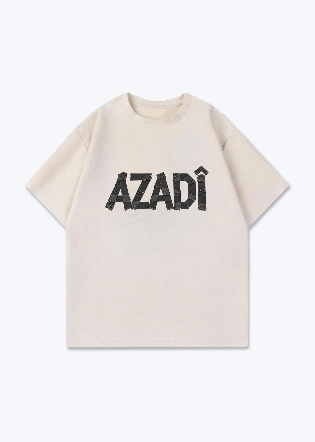 Azadi Oversized Shirt - Beige Front (Designed)