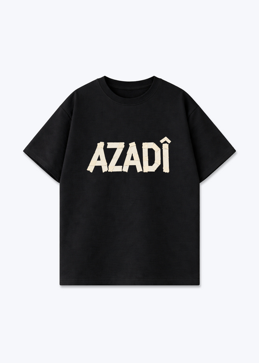 Azadi Oversized Shirt - Black Front (Designed)