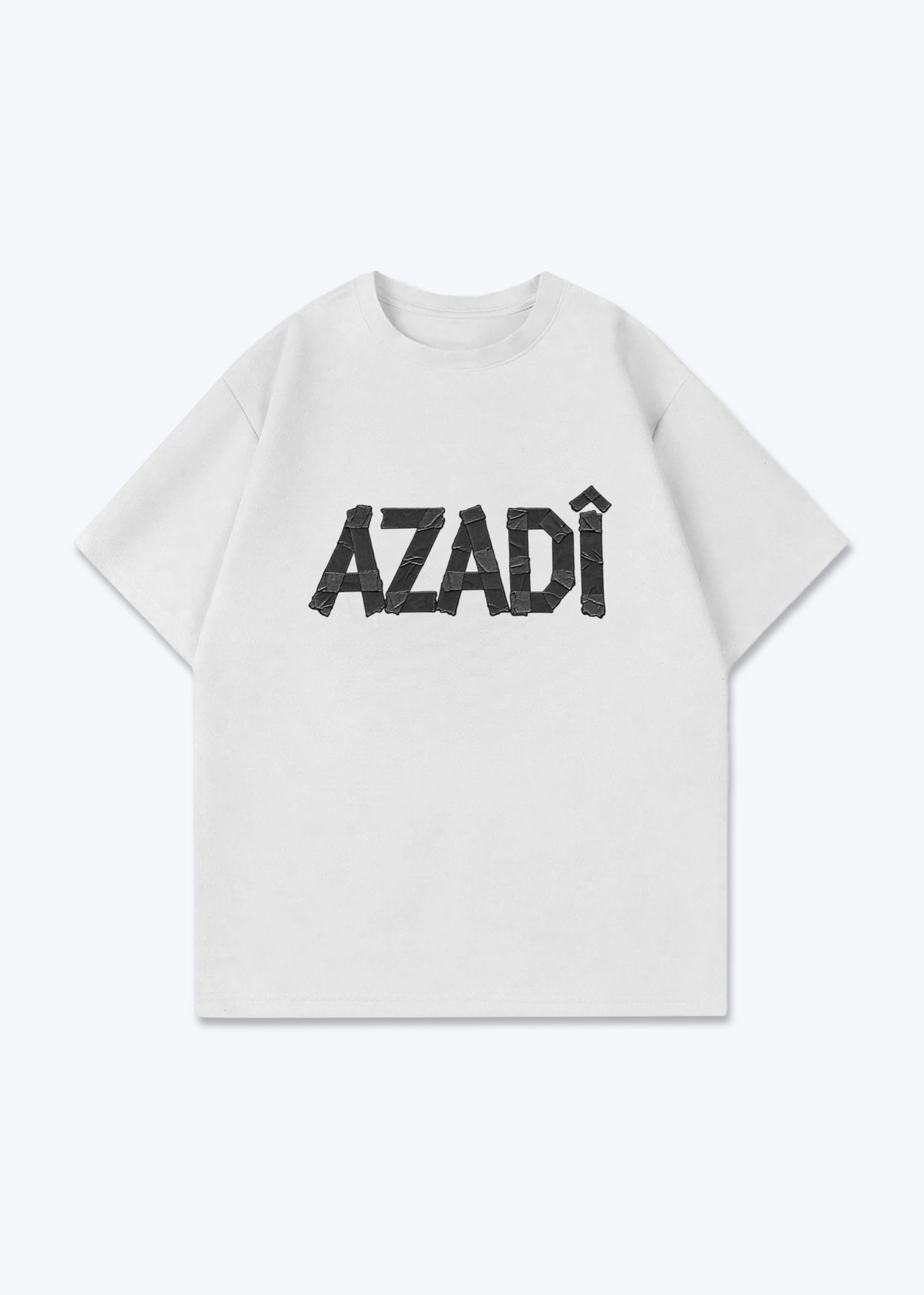 Azadi Oversized Shirt - White Front (Designed)