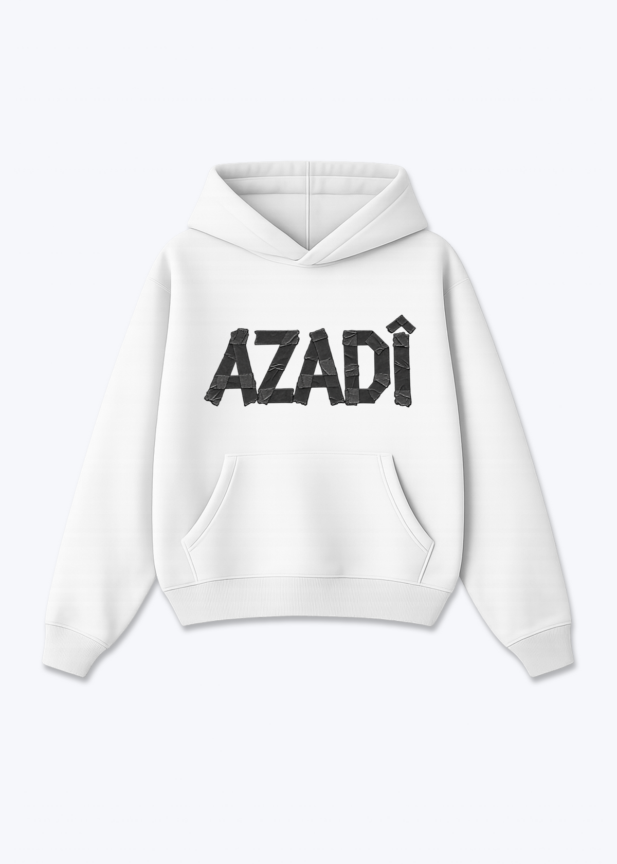 Azadi Oversized Hoodie - White Front (Designed)