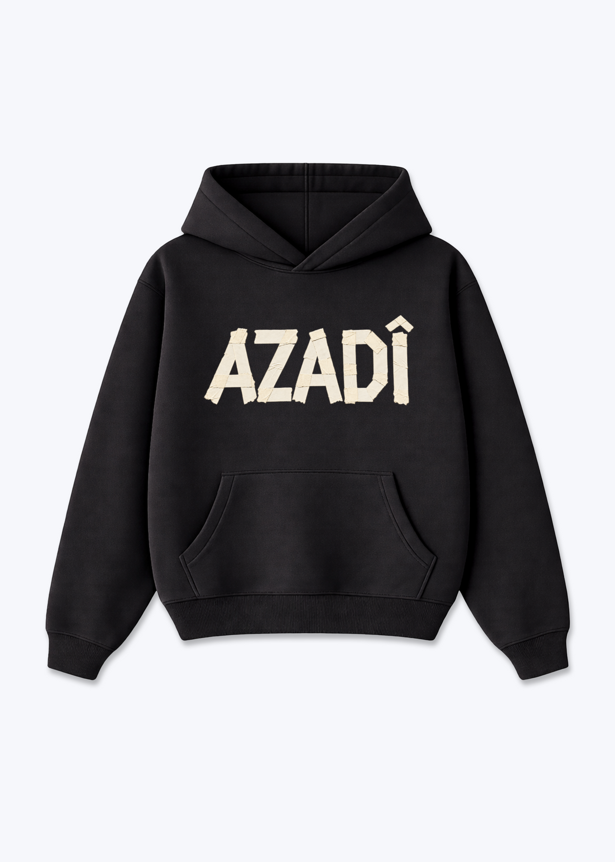 Azadi Oversized Hoodie - Black Front (Designed)