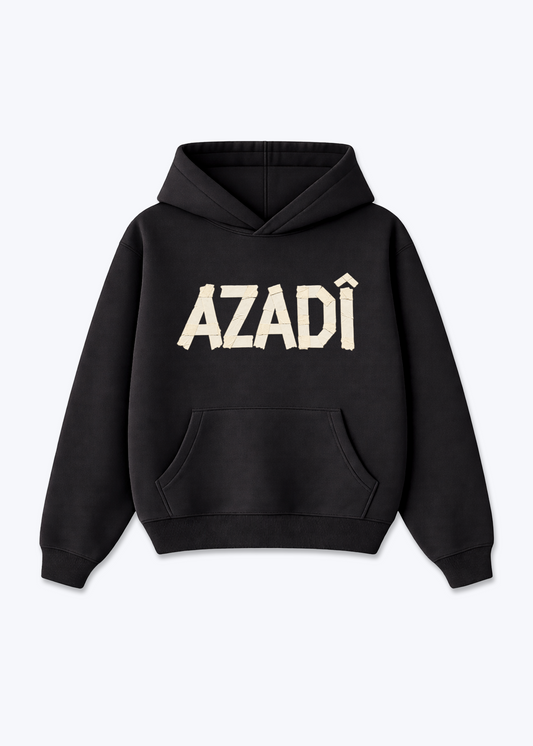 Azadi Oversized Hoodie - Black Front (Designed)