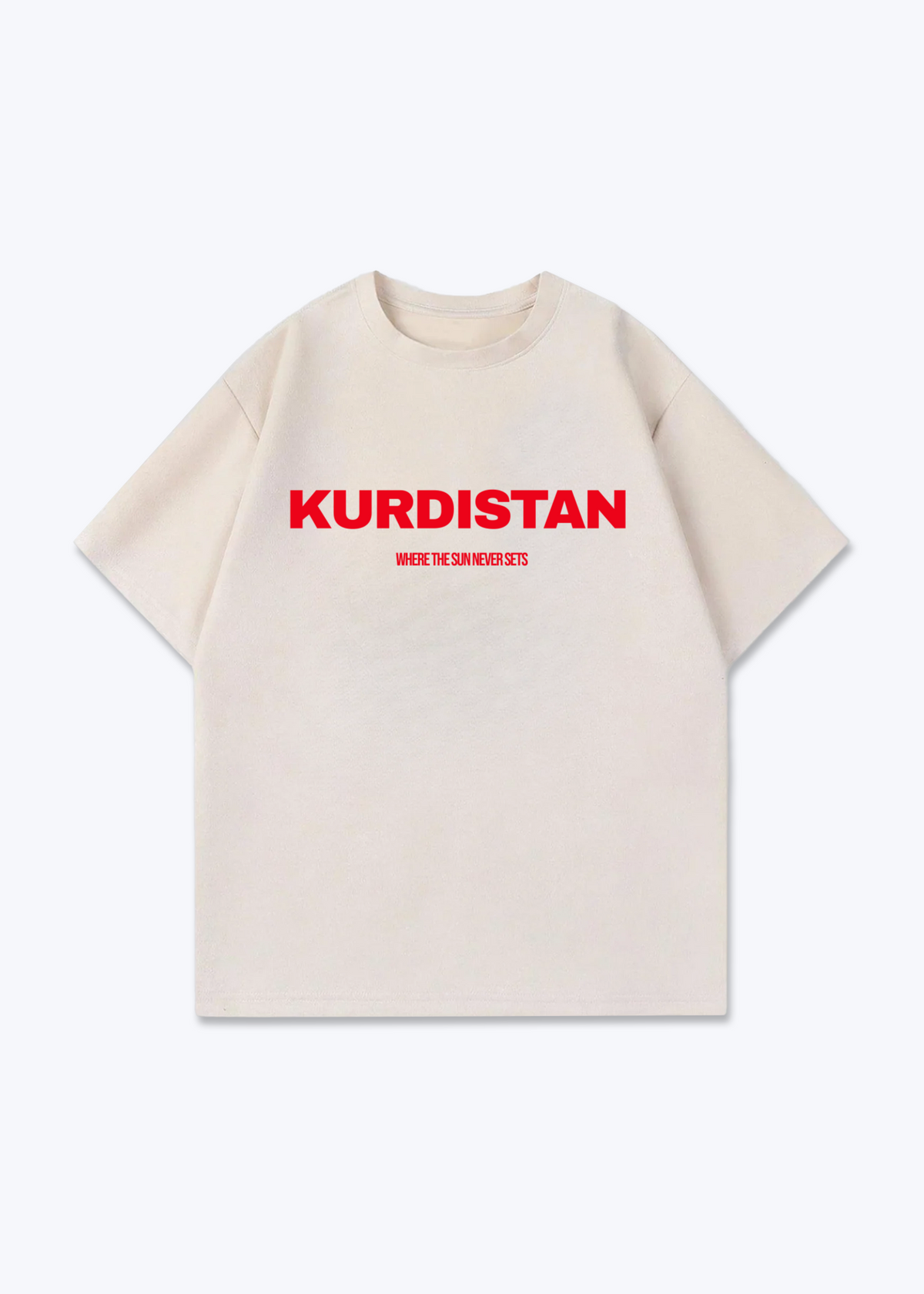 Where the sun never set Oversized Shirt - Beige Front (Designed)