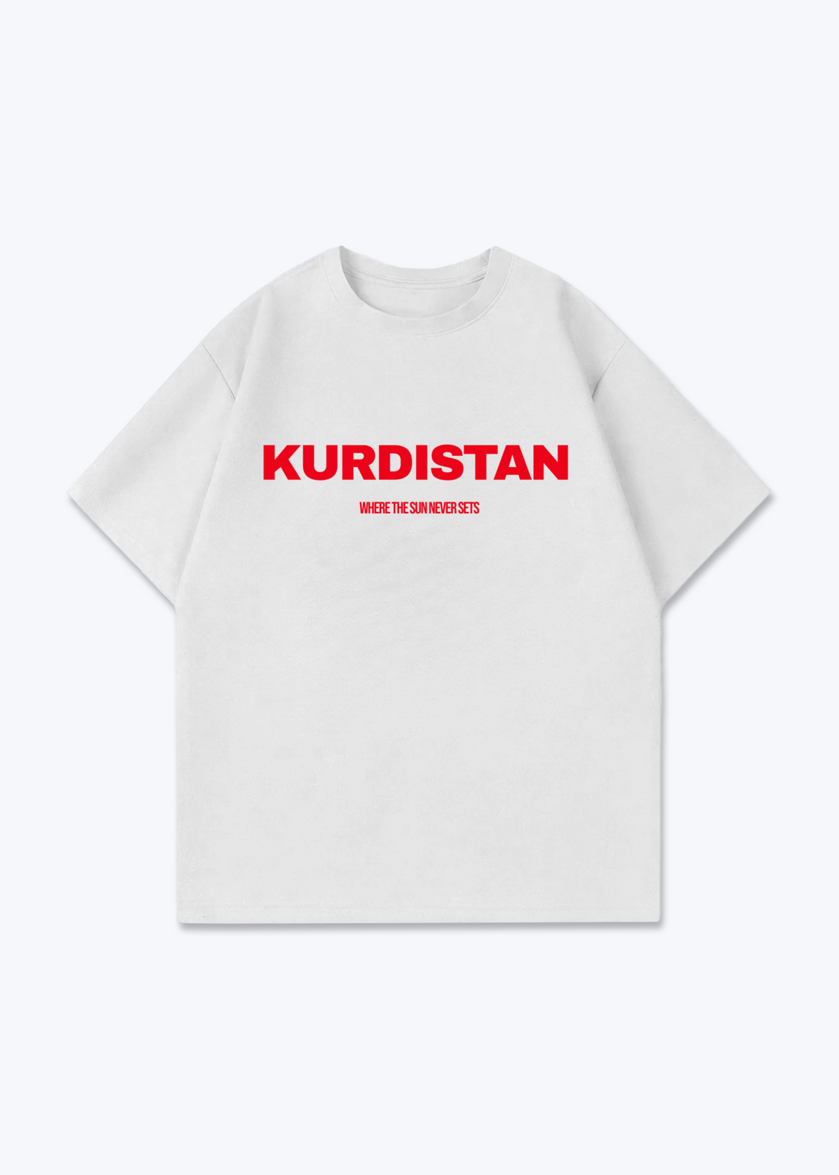 Where the sun never set Oversized Shirt - White Front (Designed)